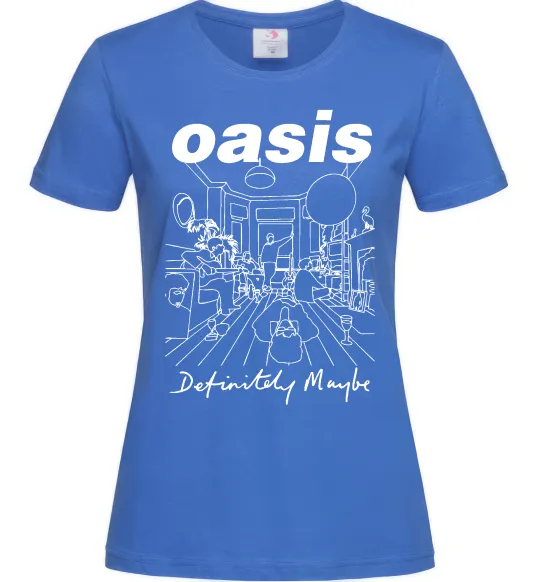 Жіноча футболка Oasis definitely maybe Яскраво-синій фото