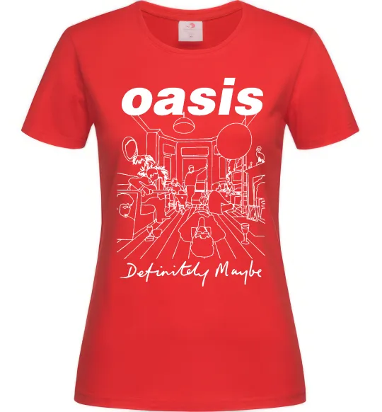 Жіноча футболка Oasis definitely maybe Червоний фото