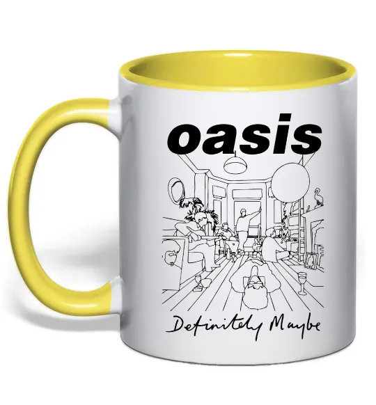 Чашка з кольоровою ручкою Oasis definitely maybe Сонячно жовтий фото