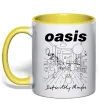 Чашка з кольоровою ручкою Oasis definitely maybe Сонячно жовтий фото