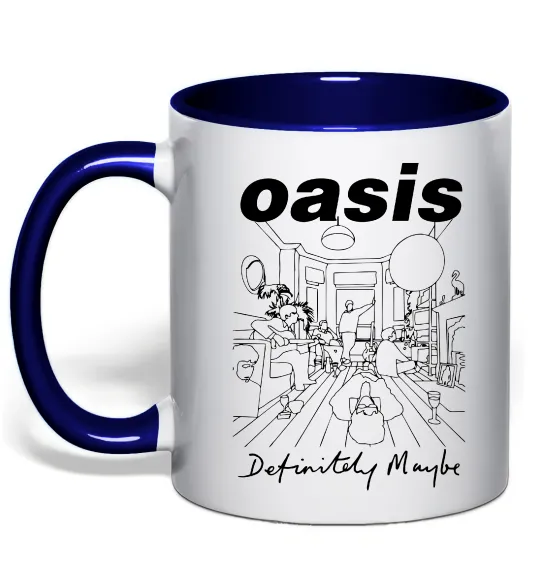 Чашка з кольоровою ручкою Oasis definitely maybe Глибокий темно-синій фото