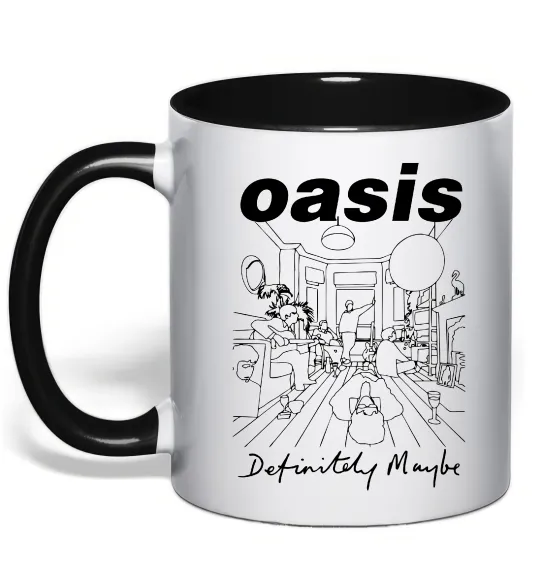 Чашка з кольоровою ручкою Oasis definitely maybe Чорний фото