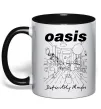 Чашка з кольоровою ручкою Oasis definitely maybe Чорний фото