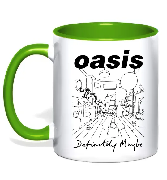 Чашка с цветной ручкой Oasis definitely maybe Лаймовый фото