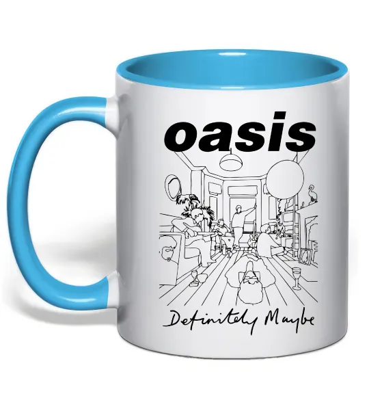 Чашка з кольоровою ручкою Oasis definitely maybe Блакитний фото