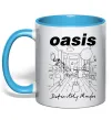 Чашка з кольоровою ручкою Oasis definitely maybe Блакитний фото