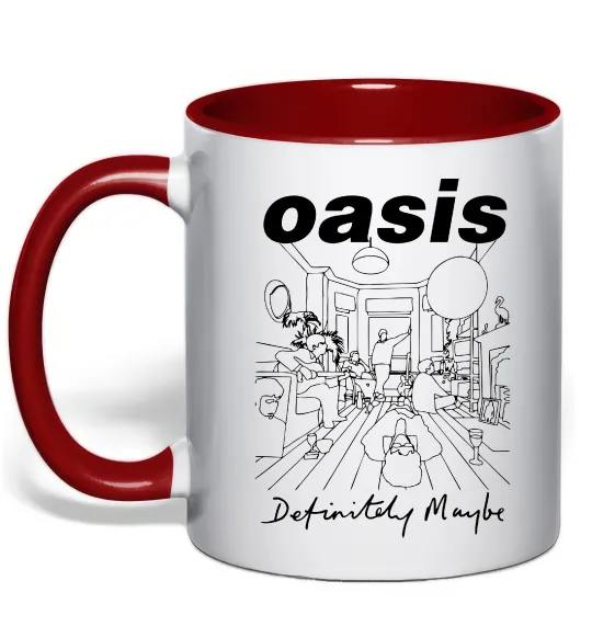 Чашка з кольоровою ручкою Oasis definitely maybe Червоний фото
