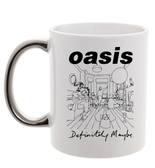 Чашка з кольоровою ручкою Oasis definitely maybe Срібло фото