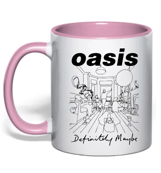 Чашка з кольоровою ручкою Oasis definitely maybe Ніжно рожевий фото