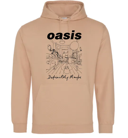 Мужская толстовка (худи) Oasis definitely maybe Песочный фото