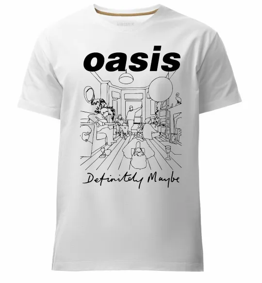 Чоловіча преміум футболка Oasis definitely maybe Білий фото