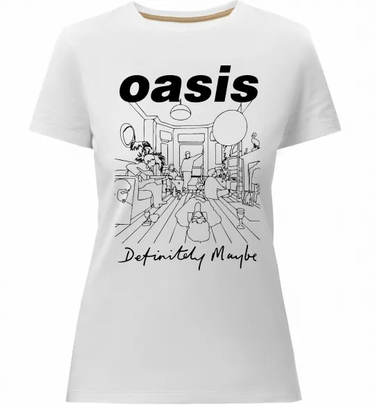 Жіноча преміум футболка Oasis definitely maybe Білий фото