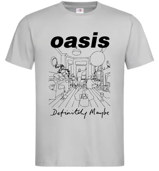 Чоловіча футболка Oasis definitely maybe Сірий фото
