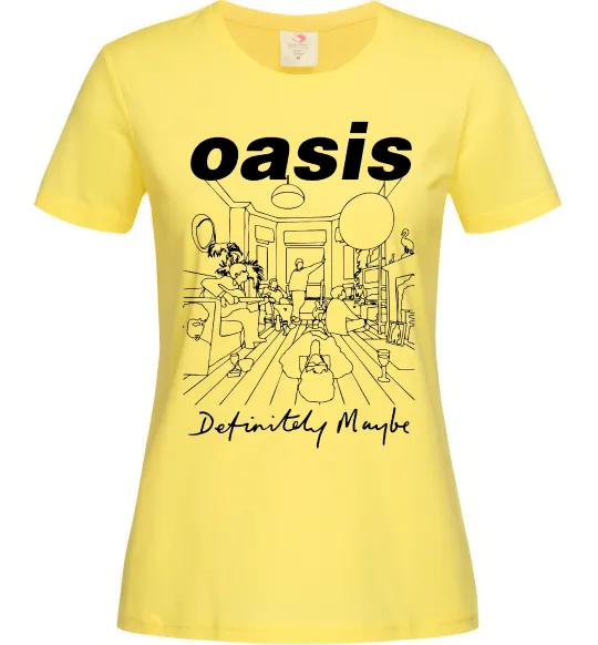 Жіноча футболка Oasis definitely maybe Лимонний фото