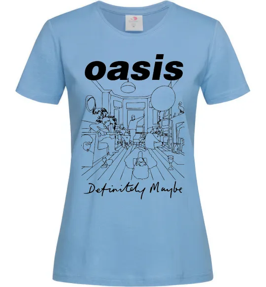Жіноча футболка Oasis definitely maybe Блакитний фото