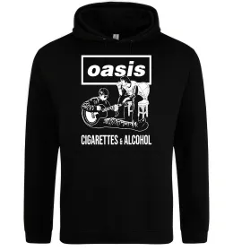 Мужская толстовка (худи) Oasis cigarettes and alcohol Черный фото