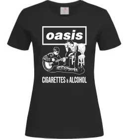 Жіноча футболка Oasis cigarettes and alcohol Чорний фото