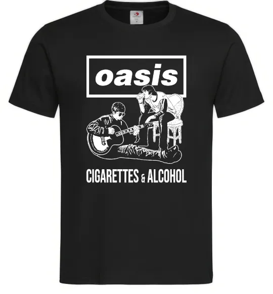 Чоловіча футболка Oasis cigarettes and alcohol Чорний фото