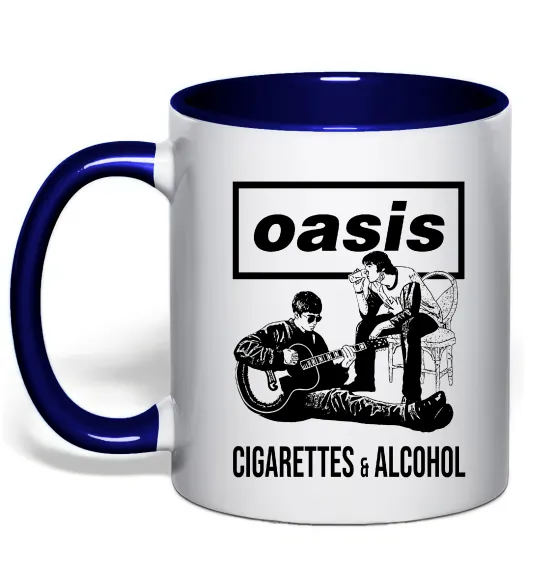 Чашка с цветной ручкой Oasis cigarettes and alcohol Глубокий темно-синий фото