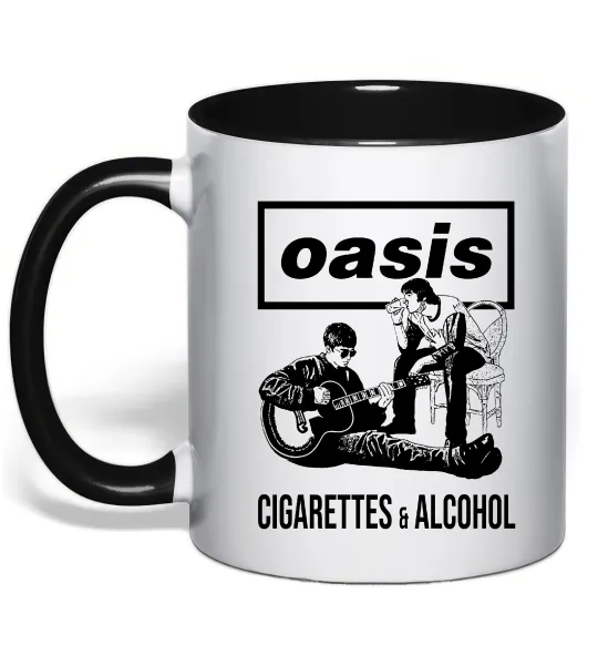 Чашка с цветной ручкой Oasis cigarettes and alcohol Черный фото