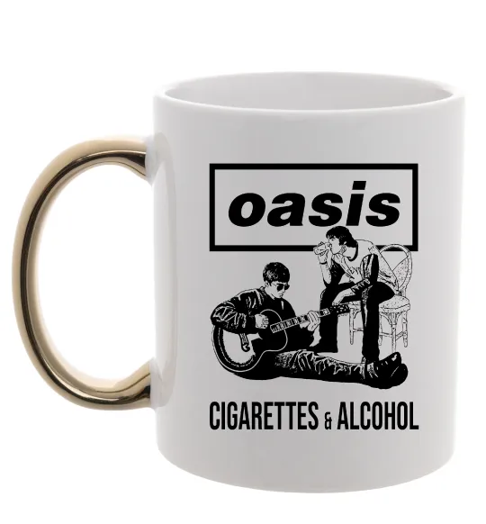 Чашка с цветной ручкой Oasis cigarettes and alcohol Золото фото