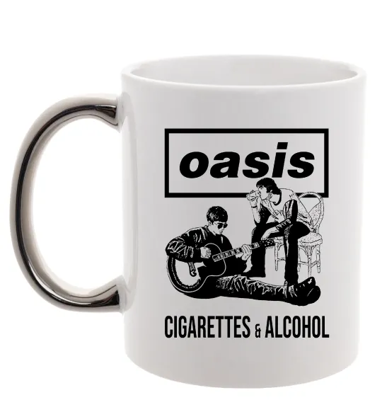 Чашка с цветной ручкой Oasis cigarettes and alcohol Серебро фото