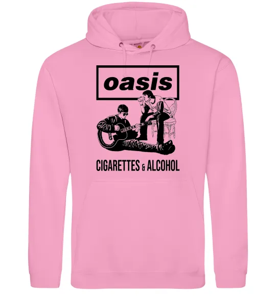 Мужская толстовка (худи) Oasis cigarettes and alcohol Розовый фото