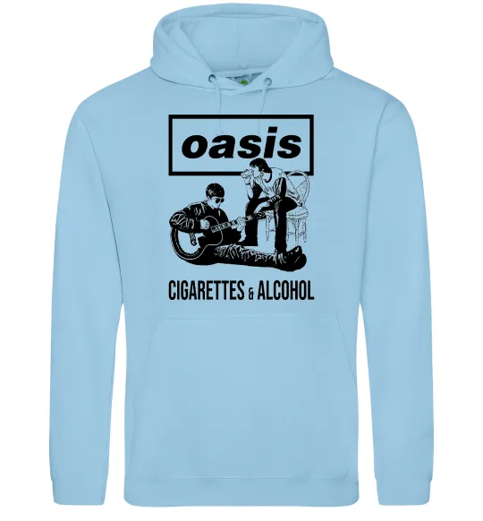 Мужская толстовка (худи) Oasis cigarettes and alcohol Голубой фото