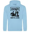 Мужская толстовка (худи) Oasis cigarettes and alcohol Голубой фото