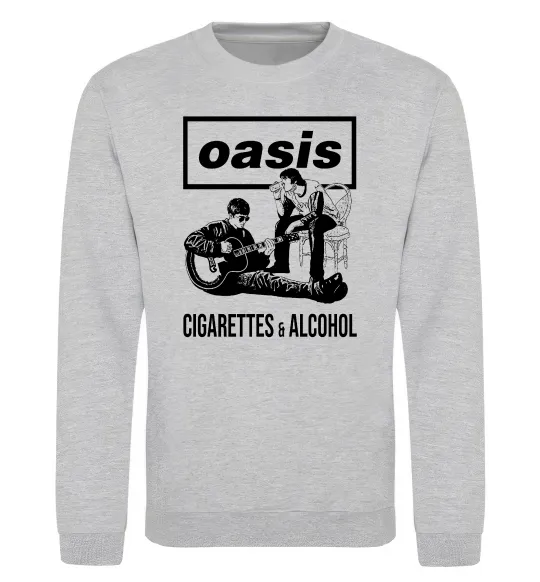 Свитшот Oasis cigarettes and alcohol Серый меланж фото