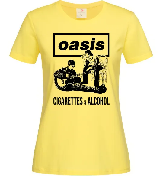 Жіноча футболка Oasis cigarettes and alcohol Лимонний фото