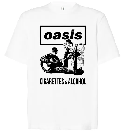 Футболка Оверсайз Oasis cigarettes and alcohol Белый фото