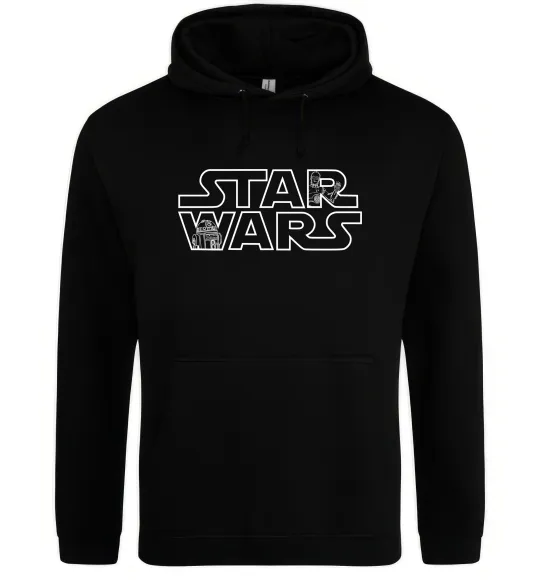 Мужская толстовка (худи) Star Wars C3RO та R2D2, колір - чорний, розмір - XS Черный фото