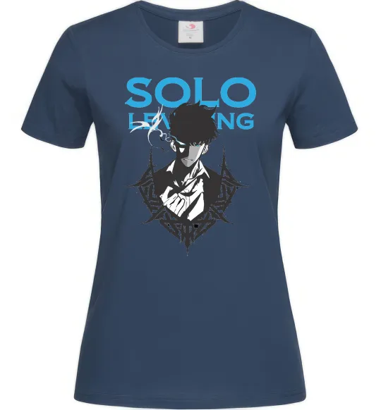 Жіноча футболка Solo leveling Темно-синій фото