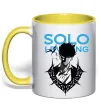 Чашка з кольоровою ручкою Solo leveling Сонячно жовтий фото
