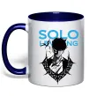 Чашка з кольоровою ручкою Solo leveling Глибокий темно-синій фото