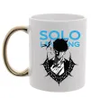 Чашка з кольоровою ручкою Solo leveling Золото фото