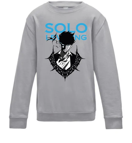 Дитячий світшот Solo leveling Сірий меланж фото