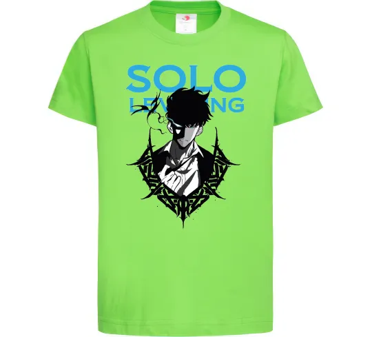 Дитяча футболка Solo leveling Лаймовий фото