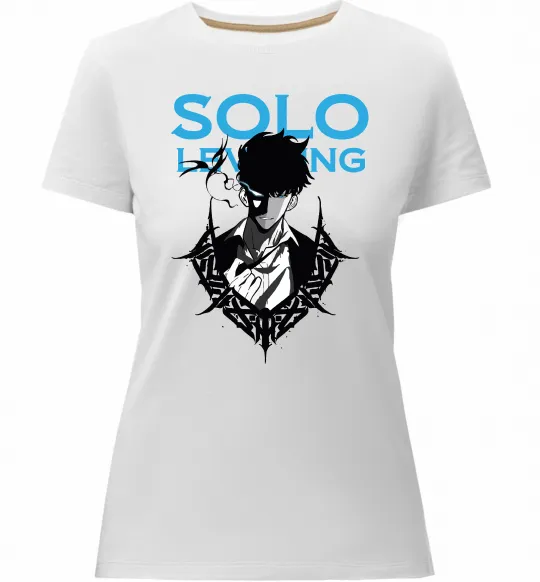 Жіноча преміум футболка Solo leveling Білий фото