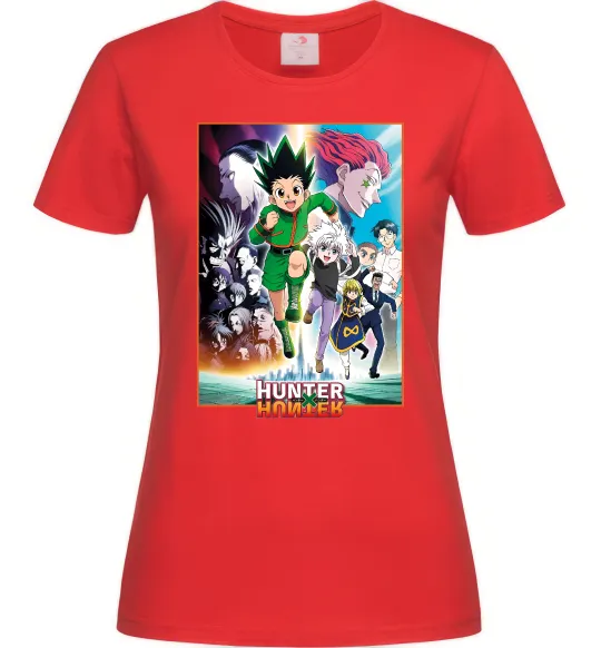 Жіноча футболка Hunter x hunter постер Червоний фото