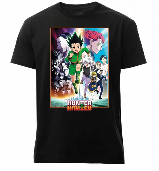 Мужская премиум футболка Hunter x hunter постер Черный фото
