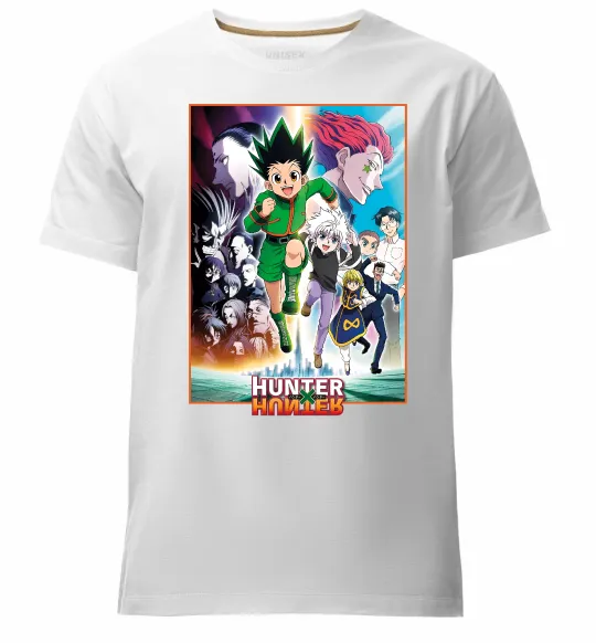 Мужская премиум футболка Hunter x hunter постер Белый фото