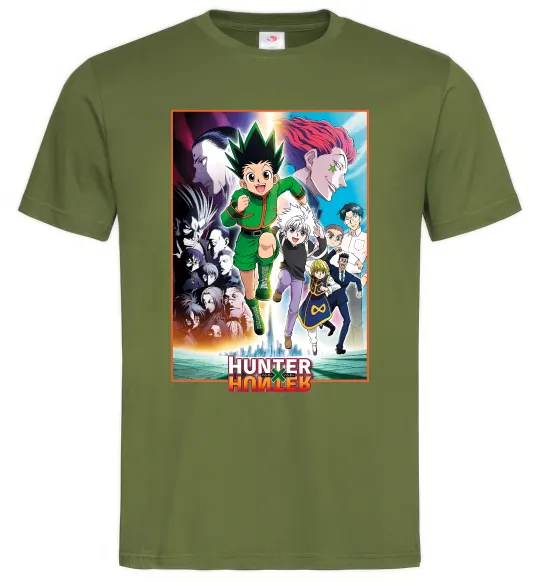 Чоловіча футболка Hunter x hunter постер Оливковий фото