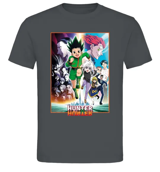 Чоловіча футболка Hunter x hunter постер Графіт фото