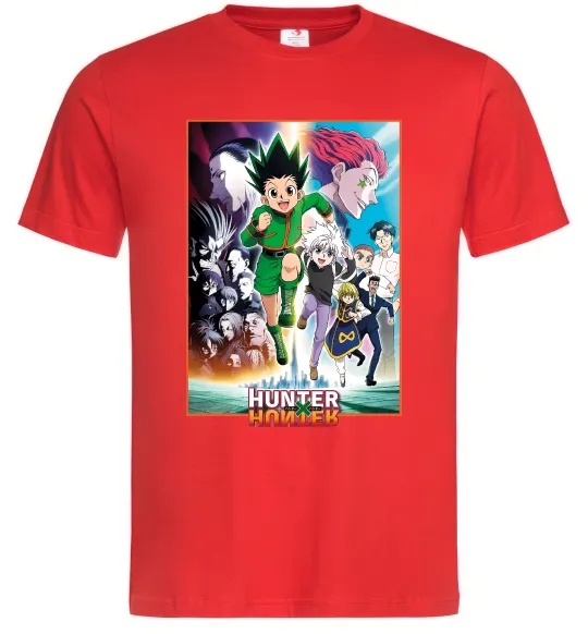 Чоловіча футболка Hunter x hunter постер Червоний фото