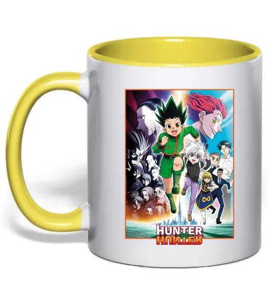 Чашка з кольоровою ручкою Hunter x hunter постер Лимонний фото