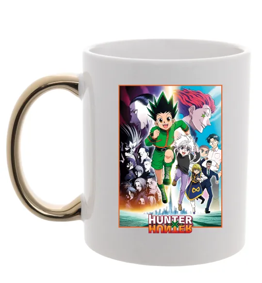 Чашка с цветной ручкой Hunter x hunter постер Золото фото