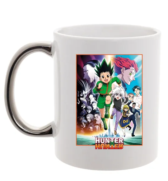 Чашка с цветной ручкой Hunter x hunter постер Серебро фото