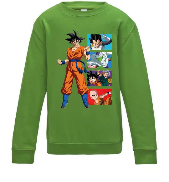 Дитячий світшот Dragon ball Goku Лаймовий фото